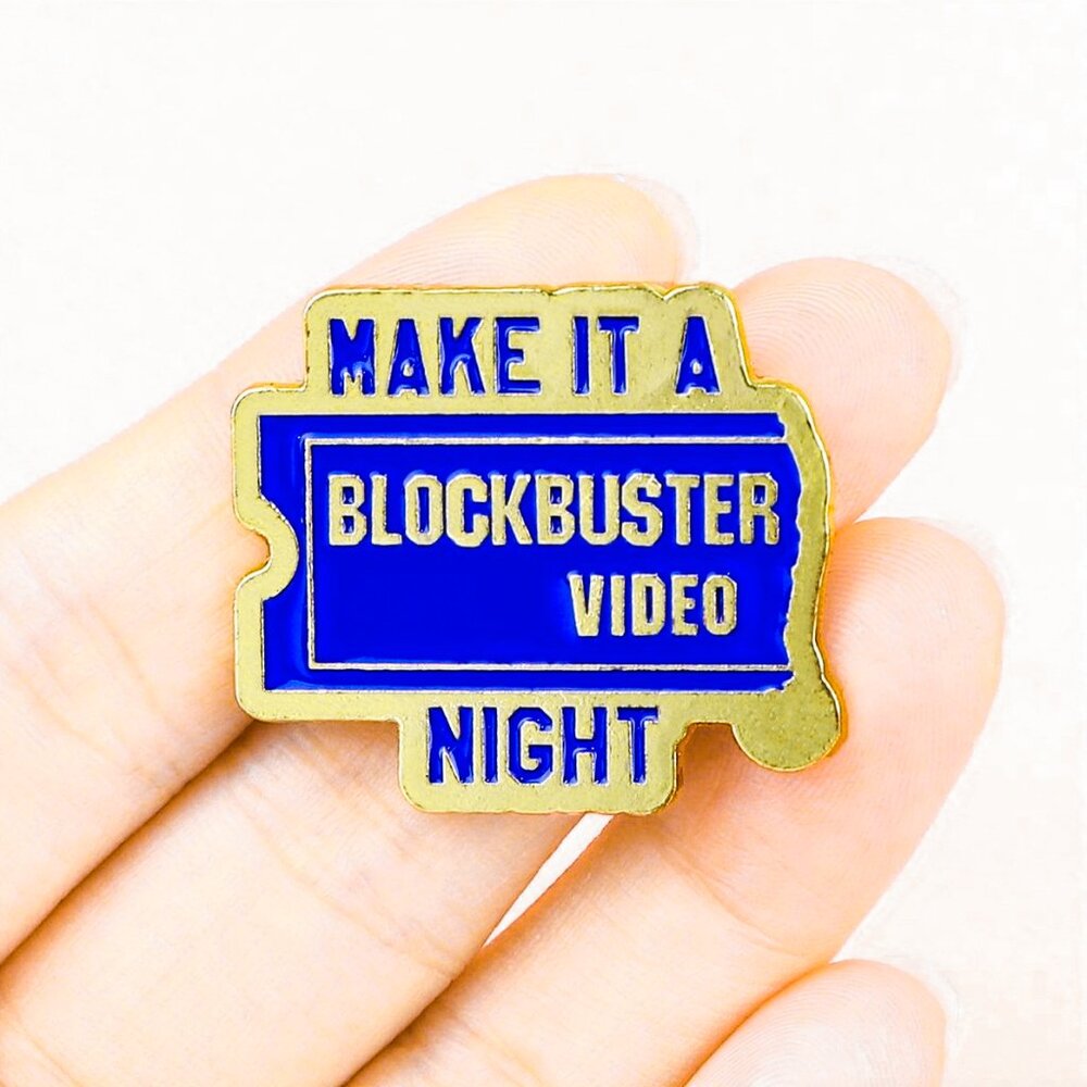 VINTAGE BLOCKBUSTER LOGO OIL DRIPPED ENAMEL PIN NWT - Picture 4 of 10